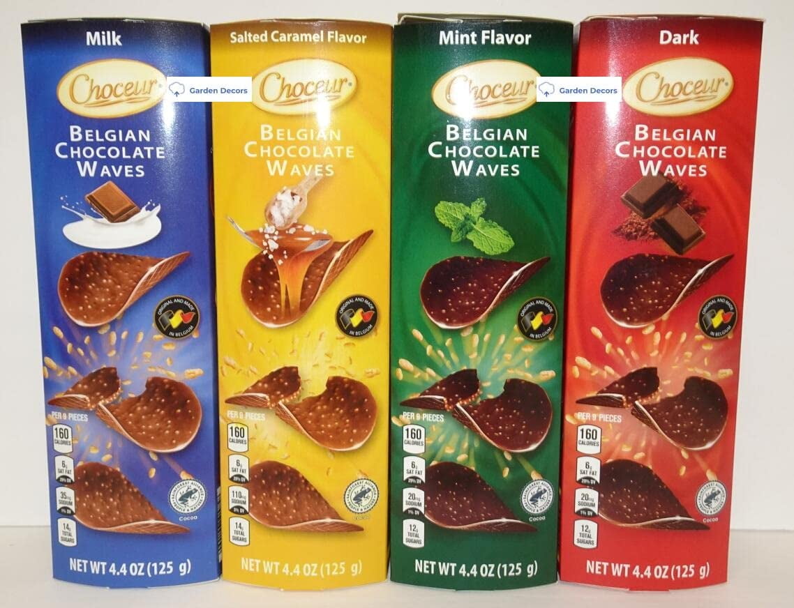 Choceur Belgian Chocolate Waves Milk, Salted Caramel Flavor, Mint