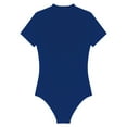 thumbnail image 6 of YONGHS Men's Short Sleeve Sports Bodysuit Leotard  Shirt Romper Stretchy Garment Blue M, 6 of 7