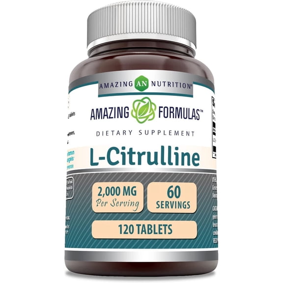 Amazing Formulas L-Citrulline 2000mg Per Serving 120 Tablets Supplement | Amino Acid Supplement for Women & Men | Non-GMO | Gluten Free