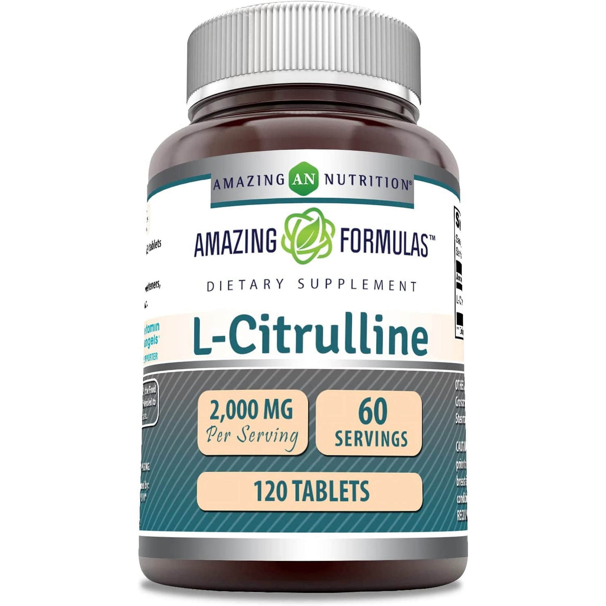 Amazing Formulas L-Citrulline 2000mg Per Serving 120 Tablets Supplement | Amino Acid Supplement for Women & Men | Non-GMO | Gluten Free