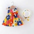 thumbnail image 2 of PEASKJP Toddler Girl Dresses Casual Floral Print Puff Sleeve Princess Dress Beach Holiday Dress Yellow, Sizes 5, 2 of 4