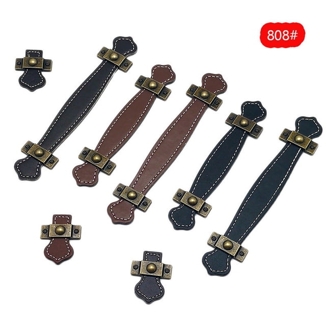 Poignée en Cuir Alliage de Zinc Poignée de Valise en Cuir PU Poignée de Tiroir Poignée de Porte d'Armoire Accessoires Quincaillerie