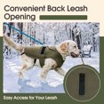 thumbnail image 6 of IDOMIK Warm Dog Coat, Canvas Dog Jacket, Reflective Fleece Pet Cold Weather Vest with Zipper Leash Hole, Green, XS, 6 of 8
