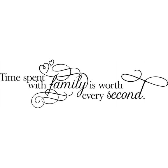 QTH Time Spent with Family is Worth Every Second Wall Sticker Dining Room Wall Decal Living Room Decor Sign Quote Wall Art Vinyl Wall Decal Kitchen Bed Room Words Saying Rustic Farmhouse