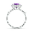 thumbnail image 2 of ANGARA Natural 1.7 Ct. Amethyst with Diamond Halo Ring in 14K White Gold for Women (Ring Size: 8.5), 2 of 9