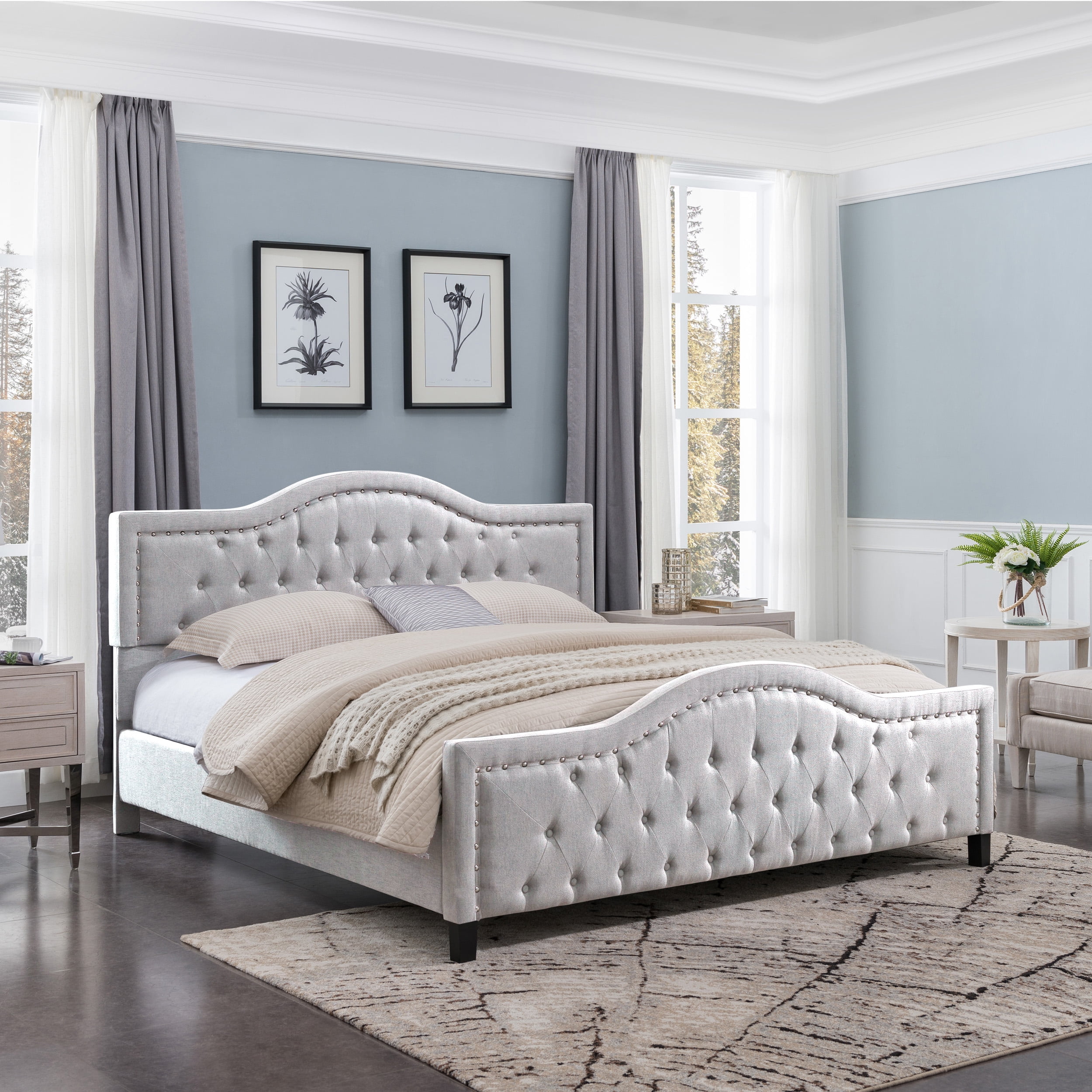 Noble House Tanner Traditional Fully Upholstered King Sized Bed Frame