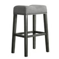 thumbnail image 5 of CoCo Bar Stools Set of 2, 29" Gray Saddle Seat - Upholstered Backless Counter Stools for Kitchen Island, Dining, Pub, Contemporary Wood Finish Gray + Wood, 5 of 5