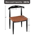 thumbnail image 4 of SmileMart 2pcs Faux Leather Armless Dining Chairs with Metal Legs for Kitchen, Retro Brown, 4 of 9