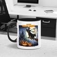 thumbnail image 3 of Happy Halloween Wirehaired Pointing Griffon Witch Pumpkins Bats 11oz Accent Two-tone Mug Dog Lover Coffee Tea Cup - 13012, 3 of 5