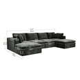 thumbnail image 4 of 137.8*68.9"Modular sectional sofa seat,Upholstered compressed couch for living room,Bedroom,Apartment,No assembly required,5PC free combination,Plush corduroy fabric,GREY, 4 of 7