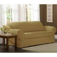 thumbnail image 3 of Zenna Home Narrow Stripe Patterned 2-Piece Sofa Stretch Slipcover, Gold, 3 of 7
