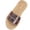 Slippers - Purple, variant on Samdudou Slide Slippers for Women Open Toe Casual Slip On Mules Luminous Metallic Faux Leather Wide Band Rustic Jute Woven Sole Beach Vacation Walking Footwear