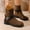 #225-Brown, variant on Roncen Women's Winter Ankle Boots Casual Chunky Heel Shoes - Round Toe Slip-Resistant British Style Booties with Soft Cushioned Sole, Slimming Design and Versatile Buckle Closure