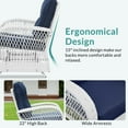 thumbnail image 6 of MEETWARM Patio Wicker Rocking Glider Set, All-Weather Outdoor Rattan Patio Rocking Chairs of 2, Patio Conversation Set with Thickened Cushions for Porch Garden & Backyard, White Wicker/Navy, 6 of 7
