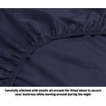 thumbnail image 3 of Oxford Collection 600 Thread Count Deep Pocket Egyptian Quality Cotton Solid Sheet Set (Queen, Navy), 3 of 3