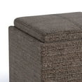 thumbnail image 4 of Rockwood 17 inch Wide Cube Storage Ottoman with Tray in Mink Brown Tweed Look Fabric, 4 of 9