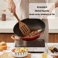 thumbnail image 4 of Juego de 2 utensilios de cocina con sartén protectora de madera elegante, resistente al calor y antibacteriano, sin plástico y pala saludable, 4 of 6