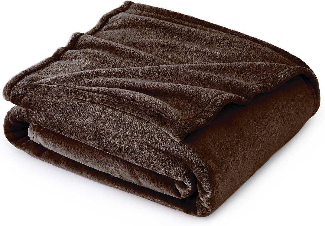 24 Pack of Bulk Wholesale Soft Cozy Plush 60”L x 50”W Lightweight Reversible Microfiber Sherpa Throw Blankets for Adults, Kids, Pets, Beds, Couches and Loveseats in Chocolate Brown