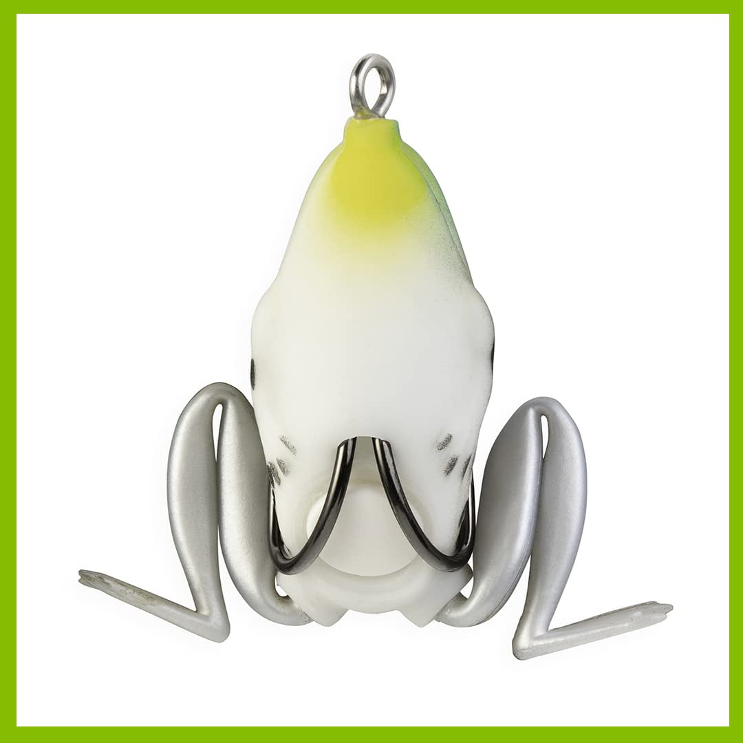 (2 pack) LUNKERHUNT Frog Lure for Bass Fishing | Pocket Frog Lure 1.75 Inch | Topwater Fishing Lures with Weedless Hooks for Trout, Pike in Saltwater and Fresh water