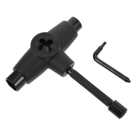 LOLIPPYY 1Set Lightweight Black Skateboard Wrench Tool with Rust Resistant PP Material
