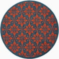thumbnail image 6 of Unique Loom Outdoor Trellis Collection Area Rug - Tiles (4' 1" Round Blue and Red), 6 of 8