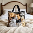 thumbnail image 6 of Vintage Embroidery Quilted Canvas Tote Bag,Multi-Style Floral Cat Book Pattern Large Capacity Shoulder Handbag for Women Daily Travel Shopping,12", 6 of 8