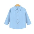 thumbnail image 4 of LIaqionyy Kids Girls Cotton Linen Button Down Shirt Casual Long Sleeve Solid Color Lightweight Trendy Blouse Clothes, 4 of 4