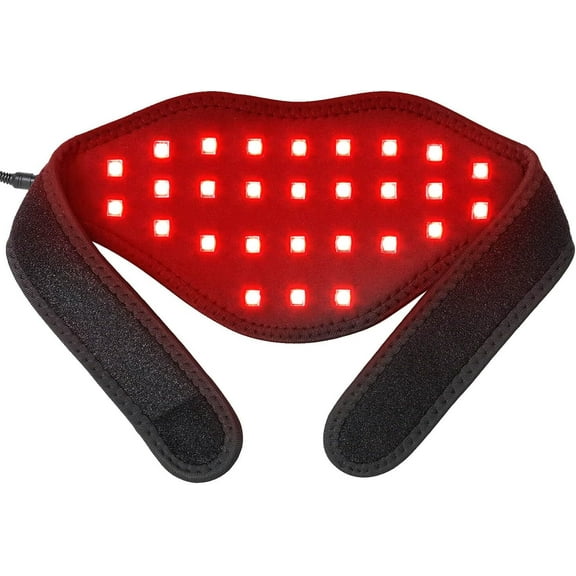 Red Light Therapy Belt for Neck, 850NM Near Infrared Light Therapy & 660NM Red Light Therapy Wearable Infrared Warp for Chin Neck Wrist Leg Hand Portable Red Light Therapy Strap with Timer