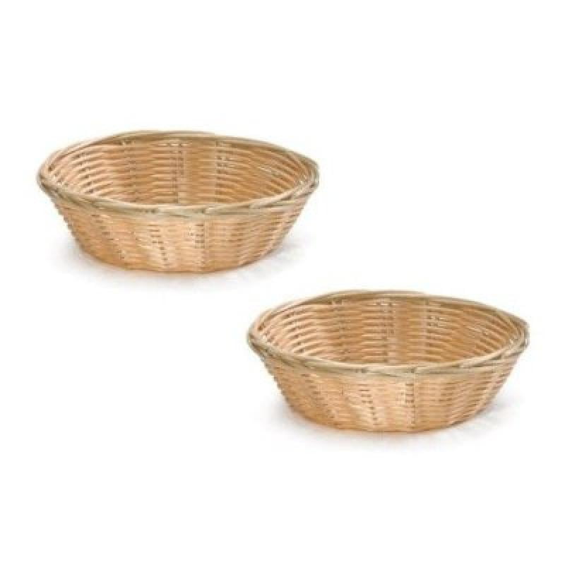 Update International NEW, 8Inch Round Woven Bread Roll Baskets, Food