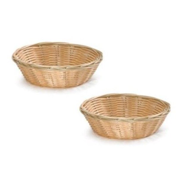 Update International NEW, 8Inch Round Woven Bread Roll Baskets, Food