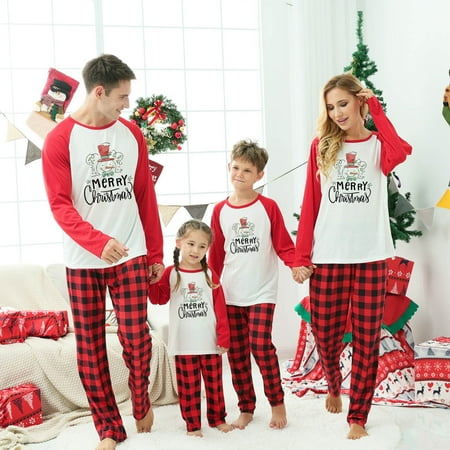 

Jialili New Cute Parent-Child Suit Two-Piece Printed Home Wear Pajamas Baby Red 9-12Months