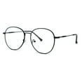 thumbnail image 3 of 90s Large Round Optical Quality Metal Rim Blue Light Flitering Computer Glasses Black, 3 of 4