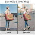 thumbnail image 2 of Abstract Mala Design Weekender Bag Psychedelic Trippy Duffel with Boho Pattern, Meditation Energy Healing Travel Tote, 2 of 5
