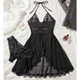 thumbnail image 5 of JSGEK Women's Lace Lingerie Nightgown Sexy Sheer Chemise with Side Slit for Romantic Evenings Black M, 5 of 8