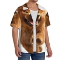thumbnail image 2 of Vsdgher Happy Fluffy Running Dog Men's Cuban Shirt, Hawaiian Shirts, Business Casual Button Down Shirts, Short Sleeve Shirt-X-Large, 2 of 5