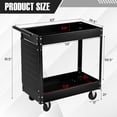 thumbnail image 2 of Garvee 2 Tier Rolling Tools Trolley, Tools Cart on Wheels, 330 Lbs Industrial Utility Cart with Pegboard, Tools Storage Cart for Mechanic, Garage, Warehouse, Workshop, Black, 2 of 7