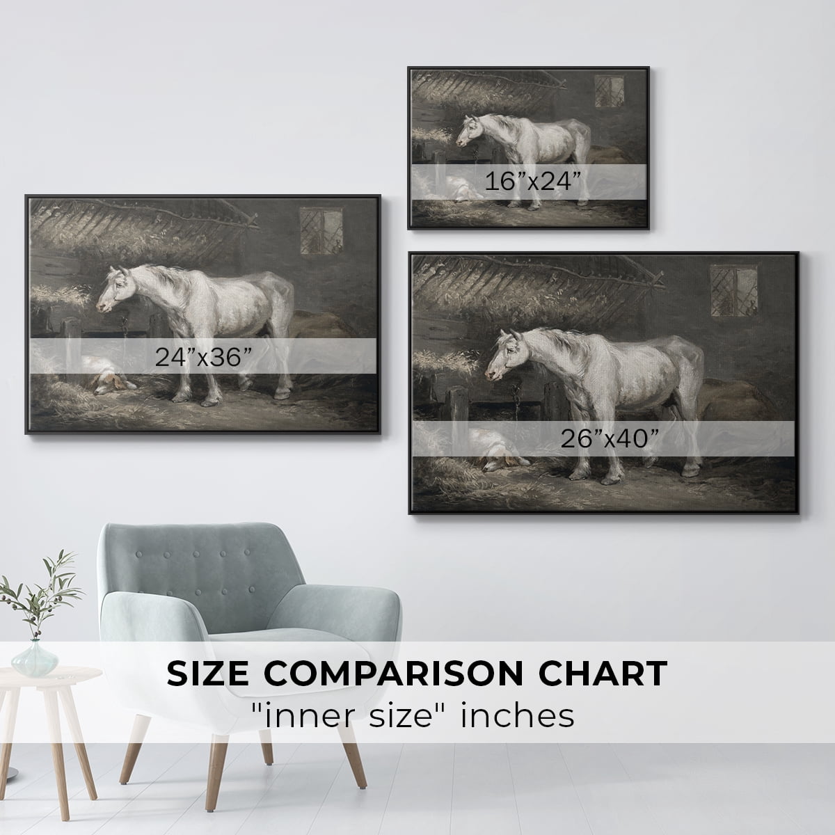 Vintage Animal Print-XLII By Wexford Home Framed in Black Wood Gallery Wrapped Canvas 17 in. x 25 in.