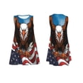 thumbnail image 7 of Logiee Cartoon Bald Eagle USA Print Summer Dresses for Women,Beach Sleeveless Flowy Pocket Tshirt Tank Sundresses,Women's Sleeveless Dress, 7 of 7