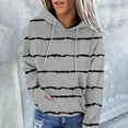 thumbnail image 2 of Oversize Pullover Hoodies for Women Trendy Fashion Casual Striped Long Sleeve Pocket Hoodie, 2 of 6