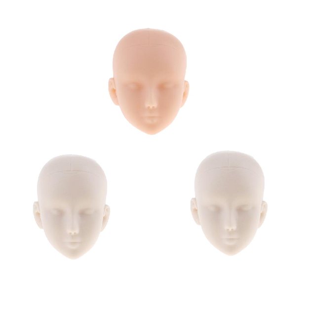3 piezas 1: 6 de acción muñeca cabeza escultura práctica maquillaje referencia Baoblaze Cabeza de figuras de acción