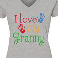 thumbnail image 4 of Inktastic I Love My Granny Women's V-Neck T-Shirt, 4 of 5