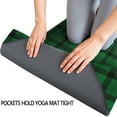 thumbnail image 3 of Green Black Checkerboard Checkered Pattern Hot Yoga Mat Towel Non Slip for Hot Yoga - Quick-Drying Yoga Mat Cover with 4 Corner Pockets with Travel Bag - Hot Yoga Towel Non Slip 74"x26", 3 of 6