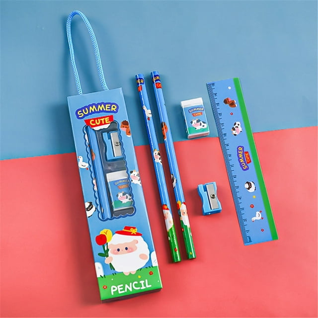 Cartoon Box Set Of Five Sets Of Student Gifts And Prizes For Graduation Season Gifts Cute Pencils Five In One Stationery