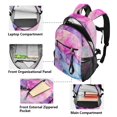 thumbnail image 5 of JIALIOU 14" Laptop Backpack Waterproof Airline Approved Stylish Casual Daypack for Travel Business College Work, Pink Purple Blue Marble, 5 of 8