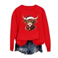 thumbnail image 4 of Ounisa Womens Valentines Sweatshirt Ox Graphic Print Pullover Casual Long Sleeve Valentine's Blouse Top, 4 of 6