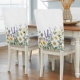 thumbnail image 2 of Spring Flowers Chair Covers Set of 1 White Daisy Lavender Eucalyptus Leaf Plants Chair Back Covers Stretch Removable Washable Slipcovers Protector for Dining Room Kitchen Party Decor, 2 of 9