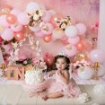thumbnail image 4 of Butterflies Gold Pink First Birthday Photography Background Princess Theme Flowers Pink Carriage Girls 1st Birthday, 4 of 4