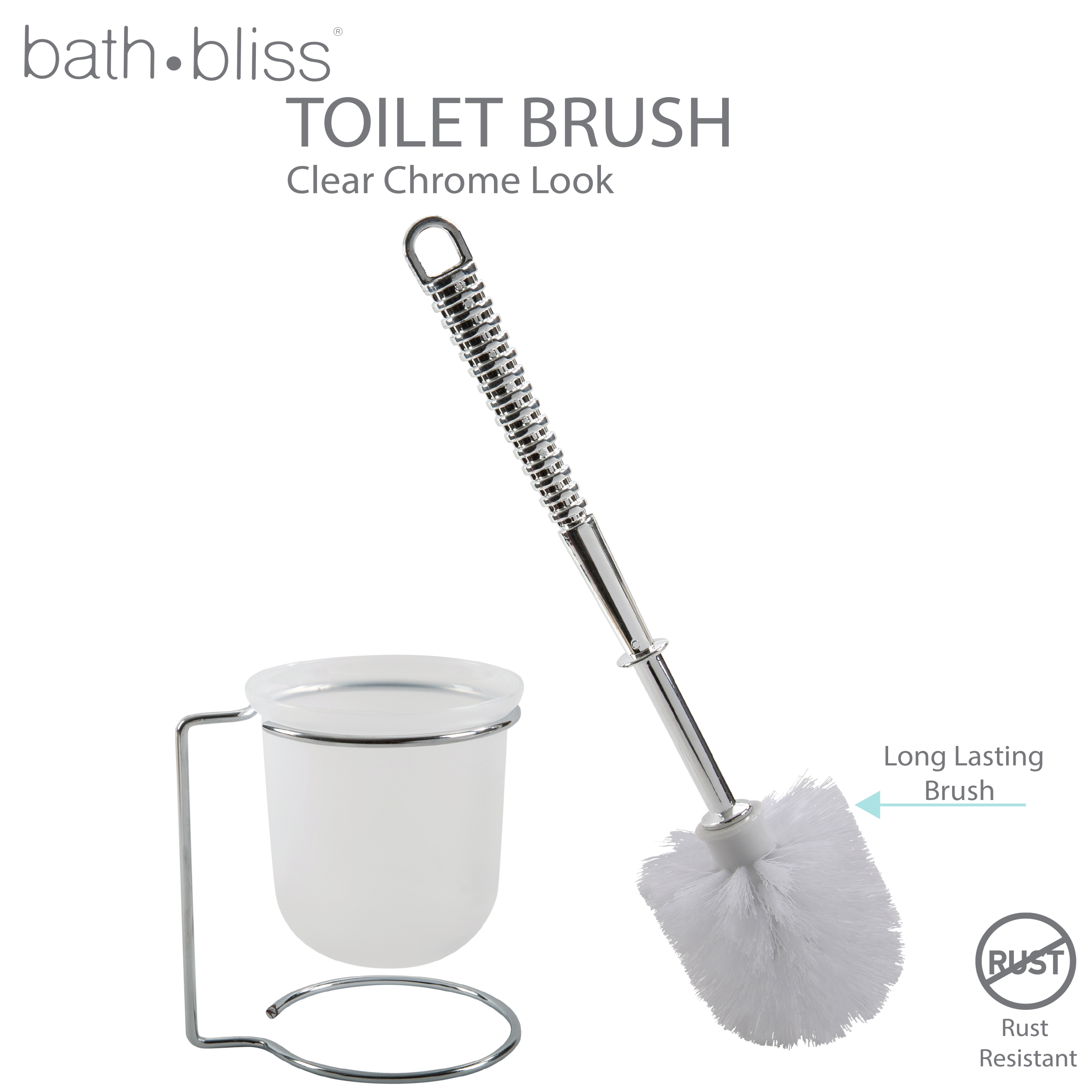 Bath Bliss Steel Toilet Brush and Holder in Chrome - image 3 of 8