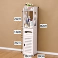 thumbnail image 4 of Armoire de Rangement pour Salle de Bain, Support de Salle de Bain avec Insert Porte-Papier Toilette, Armoire de Rangement Mince pour Petit Espace, Petite Armoire de Salle de Bain, Blanc, 4 of 5