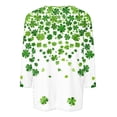 thumbnail image 4 of Diufon T-Shirts de la Saint-Patrick pour Femmes Décontractés Grande Taille Imprimé Trèfle Manches 3/4 Col Rond, 4 of 5